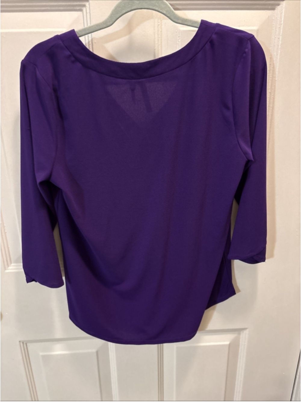 Love Scarlett Top Women’s Purple 3/4 Sleeves Rhinestone Buttons V-Neck Neck 1007 - Picture 7 of 8
